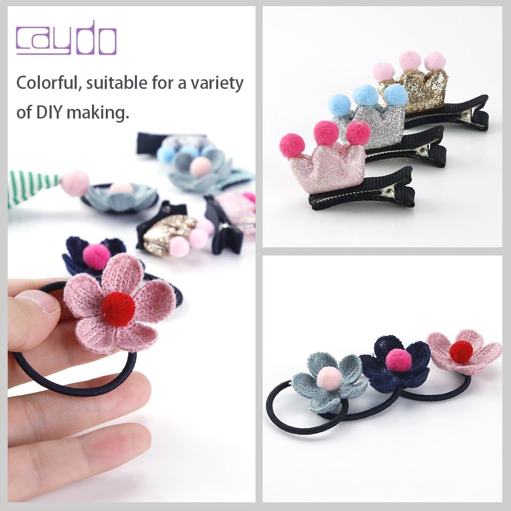 Caydo 1200 Pieces 1cm Assorted Pom Poms for DIY Creative Crafts Decorations: Office Products