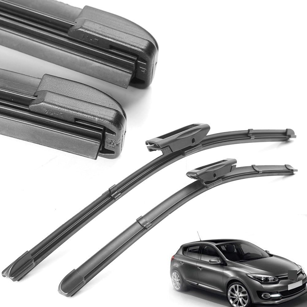 Amazon フロント ワイパーブレード 600mm 550mm エアロワイパー ブレード 2本入 強力撥水 悪天候必需品 簡単交換 ルノー メガーヌ Mk2 ワイパーブレード 車 バイク