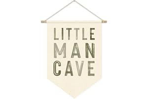ETVISO Sage Green Wall Decor, Little Man Cave Sign for Boys, Boy Nursery Decor, Boys Room Wall Hanging Pennant Flag Banner Decor for Nursery Classroom Playroom Kids Room, Playroom Essentials