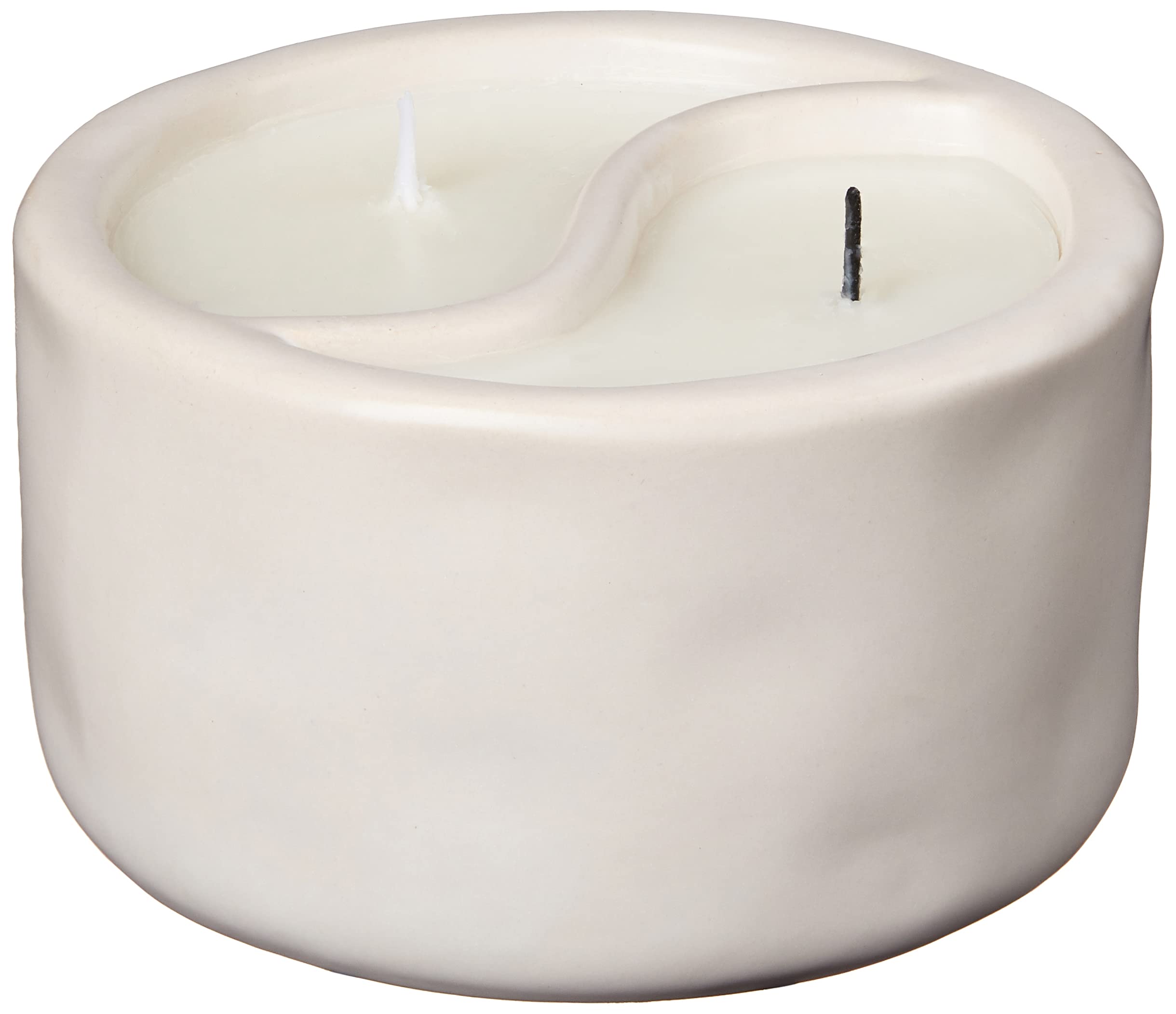 Paddywax Candles YY1004Z Yin & Yang Collection Scented Candle, 11-Ounce, White - Black Salt | Teakwood