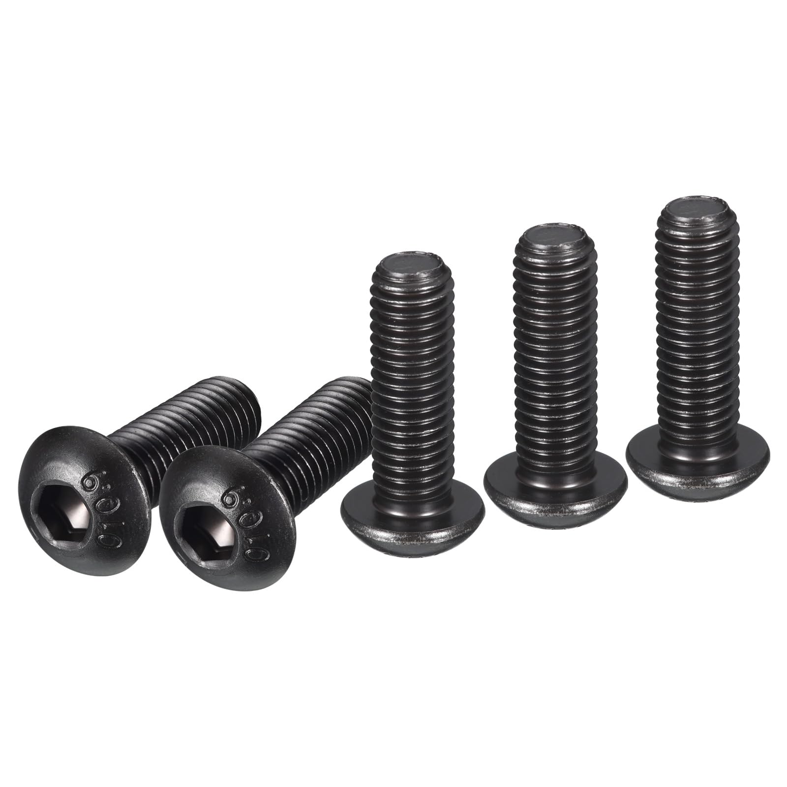 DTGN M10-1.5x30mm Button Head Socket Cap Screws - 10Pack - Good for Machine - Carbon Steel Black Oxide - Hex Drive Full Thread Fasteners — image 1