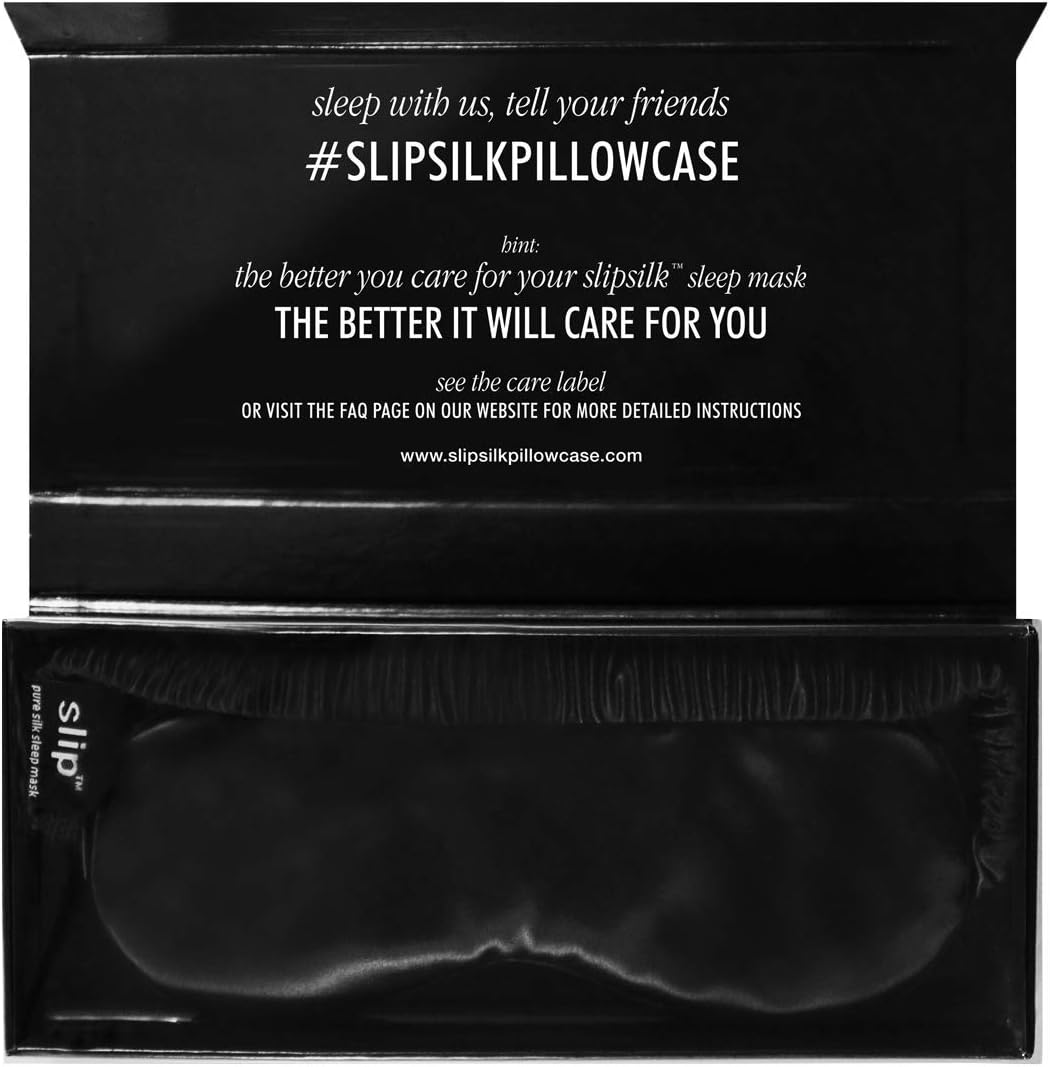 Slip Silk Sleep Mask, Black, 100% Pure Mulberry 22 Momme, Eye Mask - Image 3
