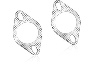 JUSTTOP 2 PCS Car Exhaust Gasket, High Temp 2.5'' 2-Bolt Exhaust Flange Gasket Replacement, Heavy Duty Flange Gasket for Muff