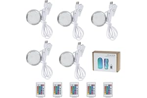 BambooSegD 5PCS Remote Control RGB LED Lamp Kit 001 for Bambu Lab Multicolor RGB Includes Button Battery Makerworld 3D Printed DIY Hardware Model Spare Parts 5V USB Powered