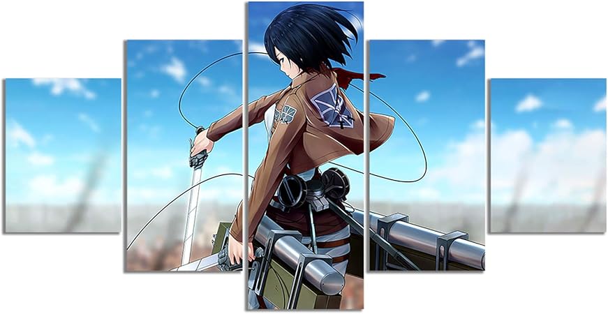 Amazon アニメ 進撃の巨人 ポスター ミカサ アッカーマンプリント キャンバス壁アート リビングルーム装飾 男の子ギフト 額なし Mikasa インテリア オンライン通販