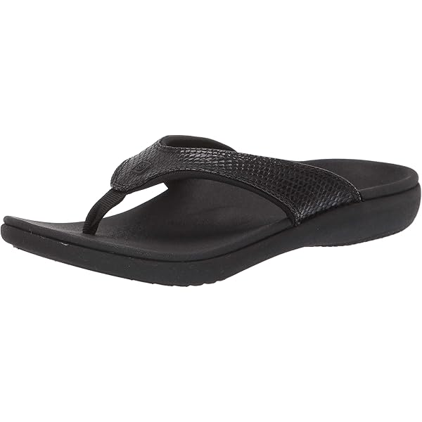 Amazon.com | Spenco Women's Yumi Wave Flip-Flop, Black, 6