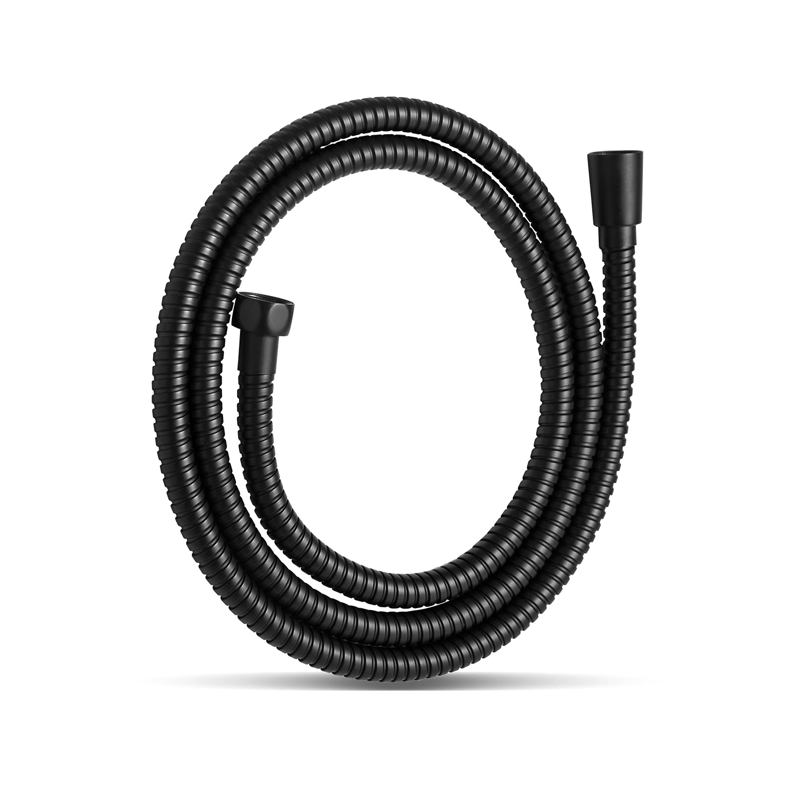 Photo 1 of OFFO Shower Hose, 48 in Kink Free Stainless Steel Shower Hose Attachment Electroplating Handheld Shower Head Hose Flex Hoses Extension with Brass Insert & Nut for Pet Bathing Cleaning, Matte Black