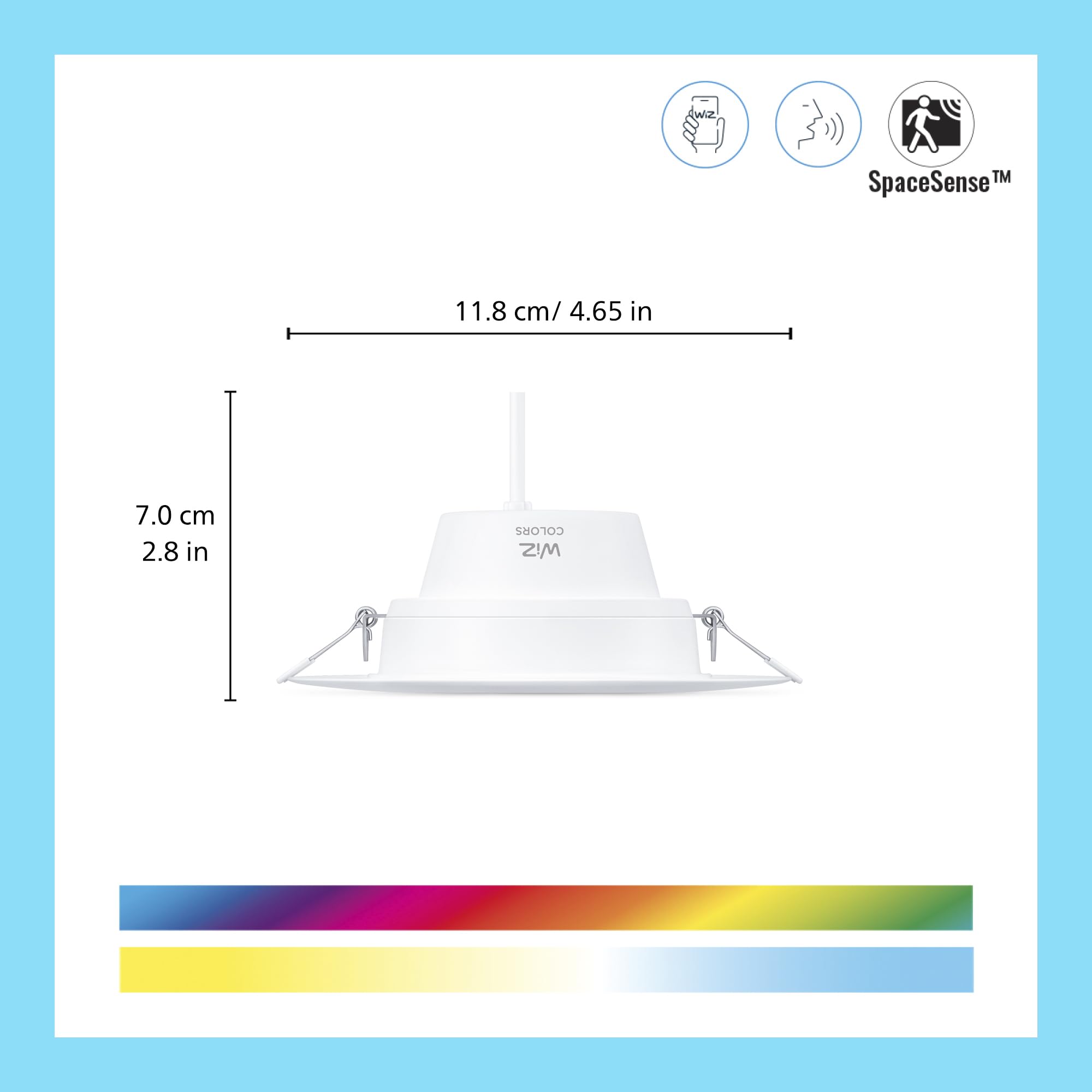WiZ Retrofit Downlight - 6 inch LED Recessed Light Fixture - Motion Activated Recessed Light - 1150 Lumen - Connects to your Wi-Fi - Control with Voice or App - Matter Compatible LED Lights - 1 Pack