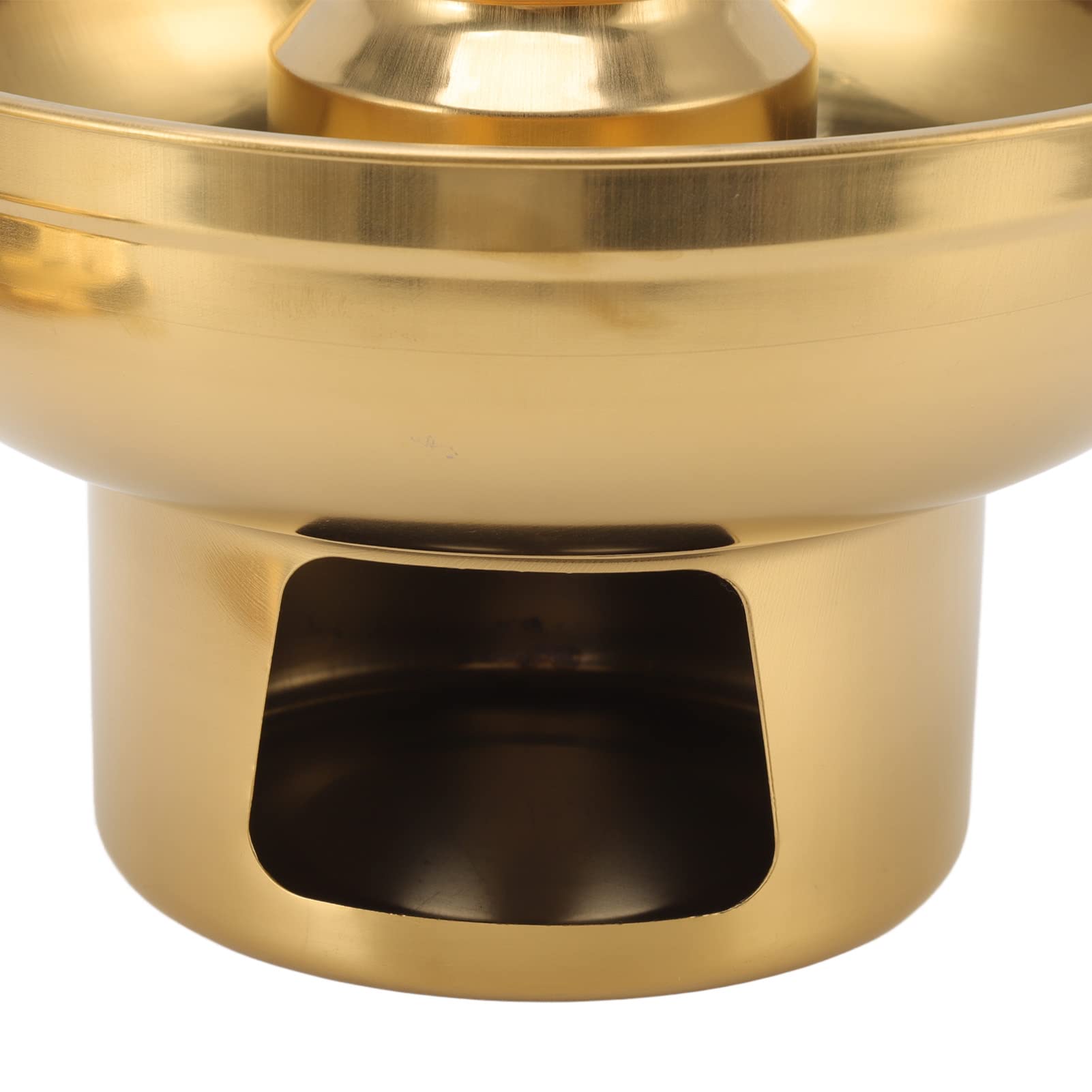 Old Beijing Chinese Copper, Stainless Steel Dry Ice Chinese Charcoal Hotpot, Round Shabu Shabu Pot, for Milk Tea Outdoor Cooker Buffets Weddings Parties (Gold)