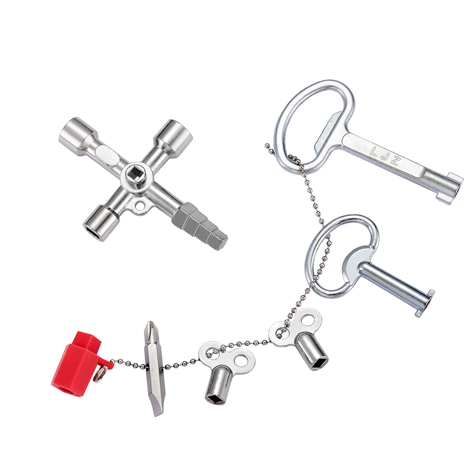 Minimprover 7 in 1 Radiator Key UK & 4 Sets for Meter Box Key, Radiator Bleed Key, Valve Key, Box-Packed