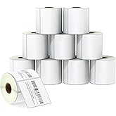 BETCKEY - 3" x 3" (76 mm x 76 mm) Multipurpose & Large Square Labels Compatible with Zebra & Rollo Label Printer,Premium Adhesive & Perforated [10 Rolls, 5000 Labels]