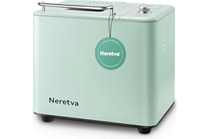 Neretva Bread Maker, [20-IN-1 & 2LB] Smallest Bread Machine Metal Material & Nonstick Pan & Low Noise Breadmaker Machines with Gluten Free White Wheat Rye French Pizza etc (Light Green)