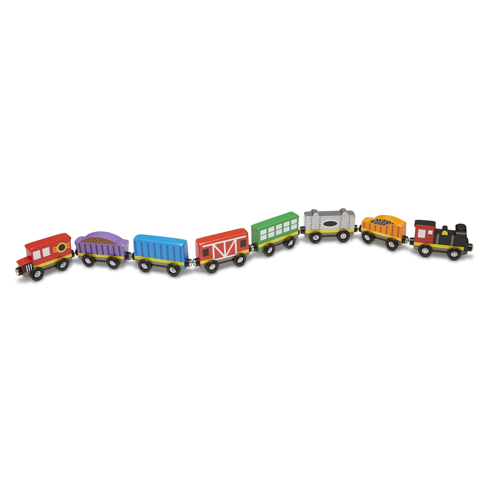 Melissa & Doug Wooden Train Cars (8 pcs)