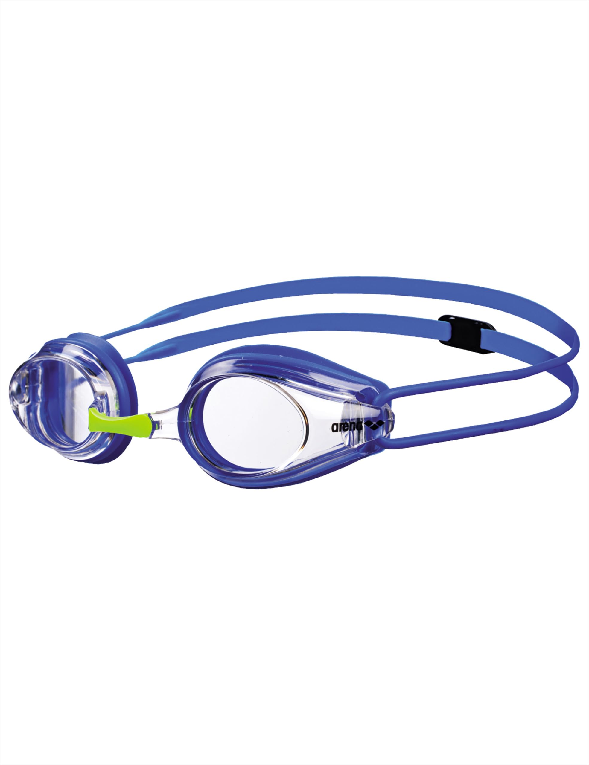 Photo 1 of Arena Tracks Unisex Junior Youth Essential Racing Swim Goggles Kids Swimmers Young Racers 6-12 Anti-Fog Coated Non-Mirror Lens, Clear/Blue