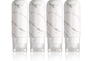 Gemice Travel Bottles Set for Toiletries, TSA Approved Travel Containers Leak Proof Silicone Squeezable Travel Accessories 3oz for Shampoo Conditioner Lotion Body Wash (4 Pack)