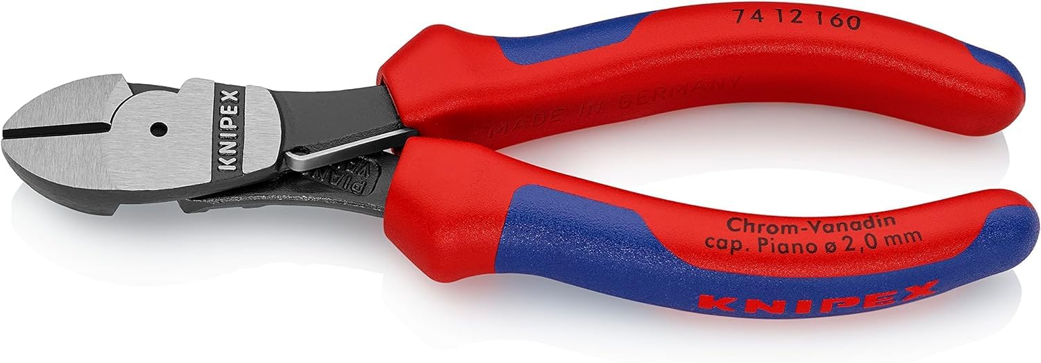 KNIPEX High Leverage Diagonal Cutter with Multi-Component Handles 160 mm, 74 12 160