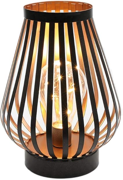 22 cm hohe Metall-Laterne, batteriebetrieben, kabellos, Akzent-Licht