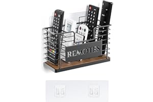 Remote Control Holder, 5-Slot TV Remote Holder Wall Mount, Universal Remote Caddy Large Size Design for Wall Table Living Roo