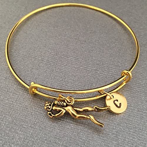 Scuba diver bangle, scuba diver charm bracelet, expandable