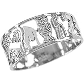 .925 Sterling Silver Good Luck Symbol Open Band Ring - Choose Size