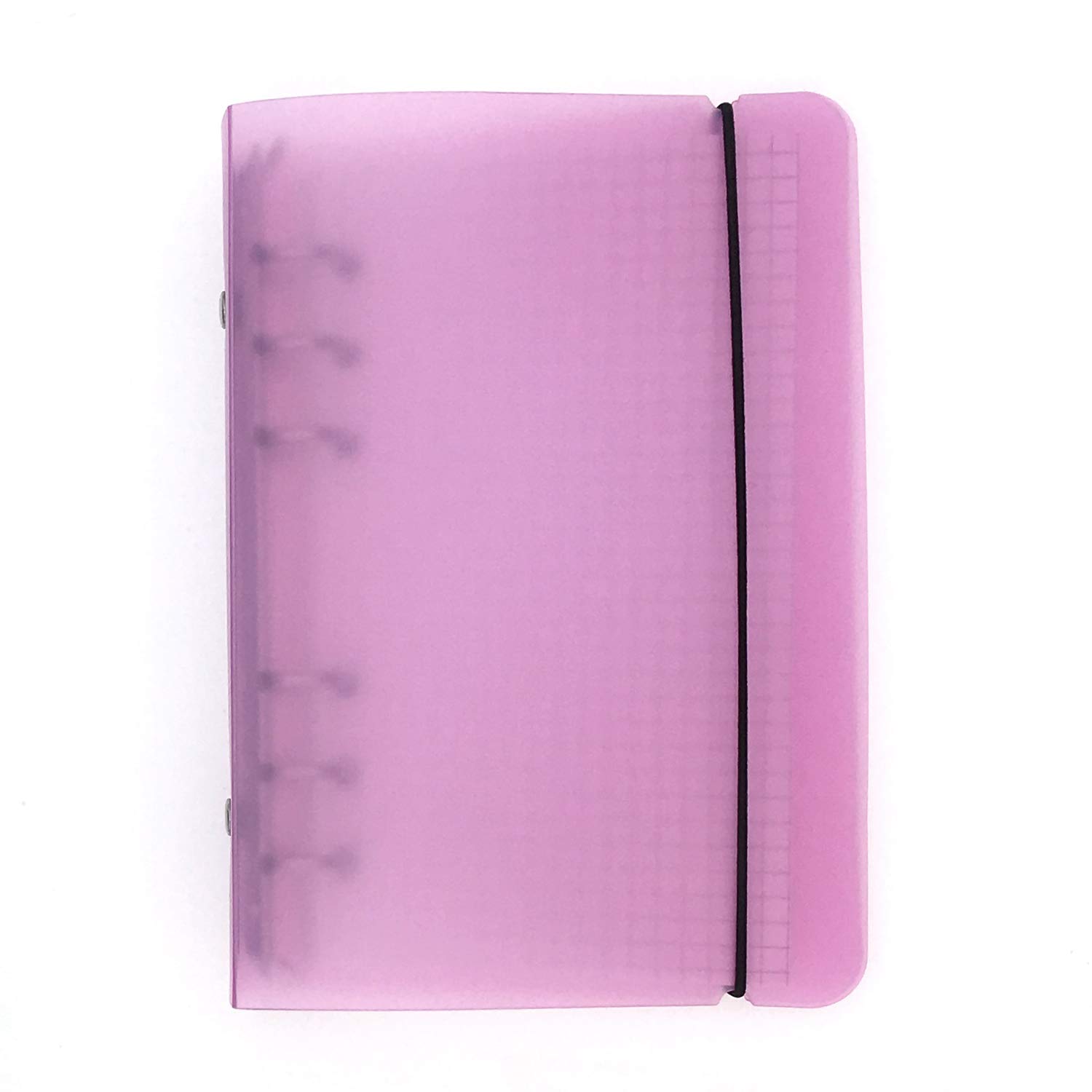 A6/ A5 6-Holes Colorful PP Cover Round Ring Binder Personal Organizer for Loose Leaf Sheet Refill Notebook/DIY Scrapbooking (Pink, A6 Mini Set)