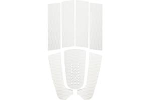 OITRCSS Surfboard Traction Pads Set, 7Pcs/9 Pieces EVA Pads for Front and Back, Adjustable with 3 Adhesive, Fits All Board Sizes (White-B)