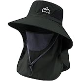 GOOHERA Sun Hat for Men & Women, Breathable Wide Brim Outdoor Fishing Hat with Face Cover & Neck Flap