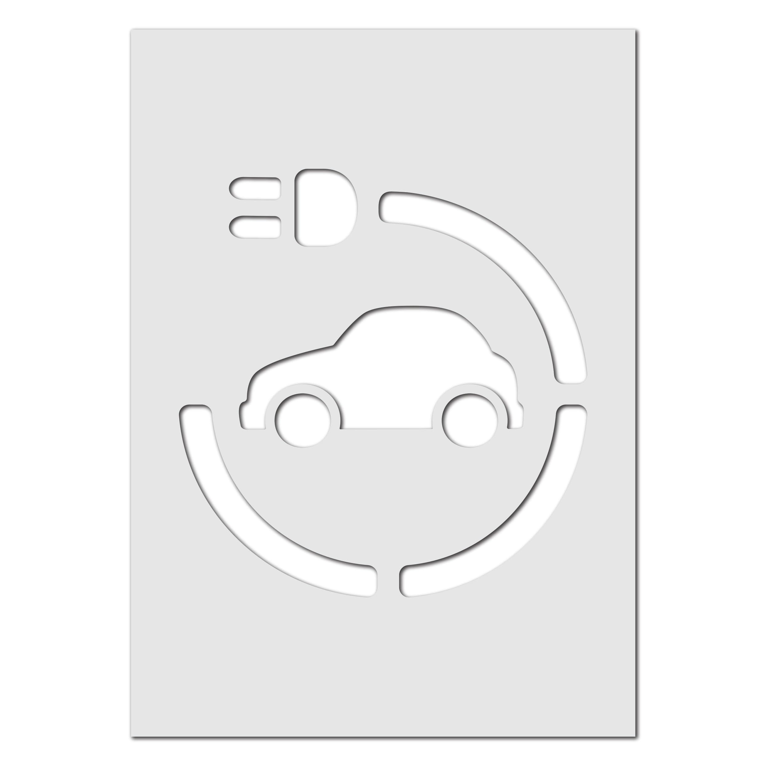 Electric Vehicle Charging Sign Stencil - EV Charging Point Symbol Template (Large)
