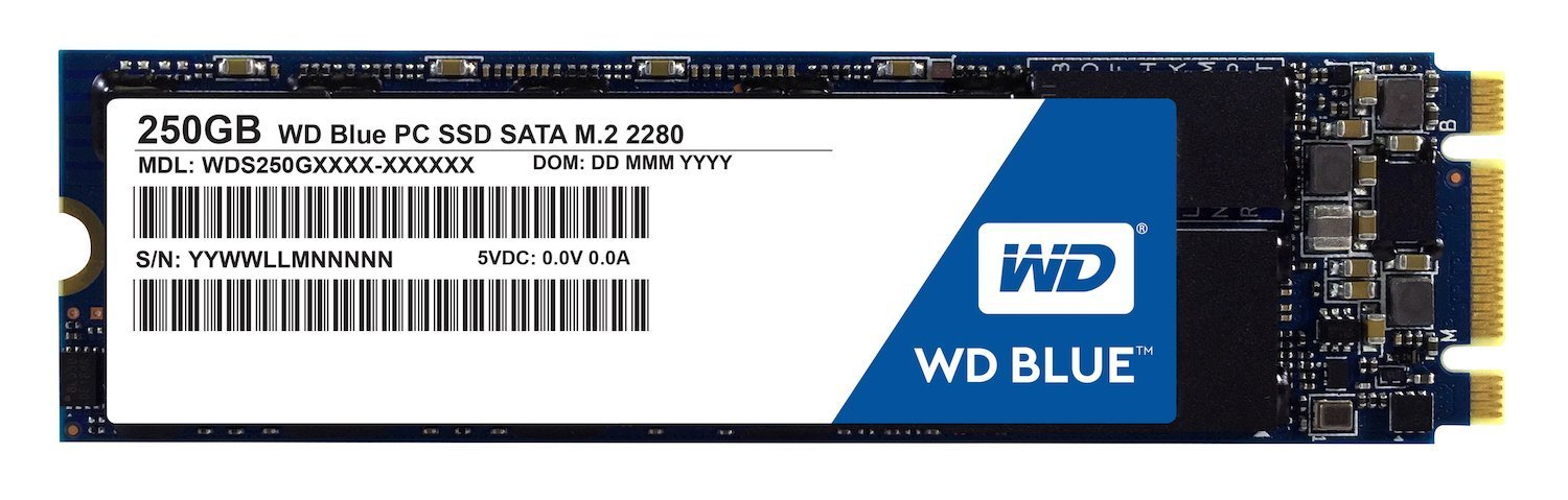 WD Blue M.2 250GB Internal SSD Solid State Drive - SATA 6Gb/s 2.5 Inch - WDS250G1B0B