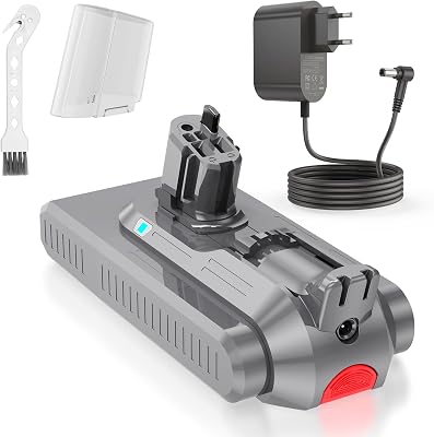 Batería para Dyson V11, 25,2 V, 3900 mAh, ion de litio, batería de repuesto para Dyson V11 (tipo botón) V15 SV15 SV16 SV22 con cargador aspirador de varilla (no para modelos de tornillo) con 1