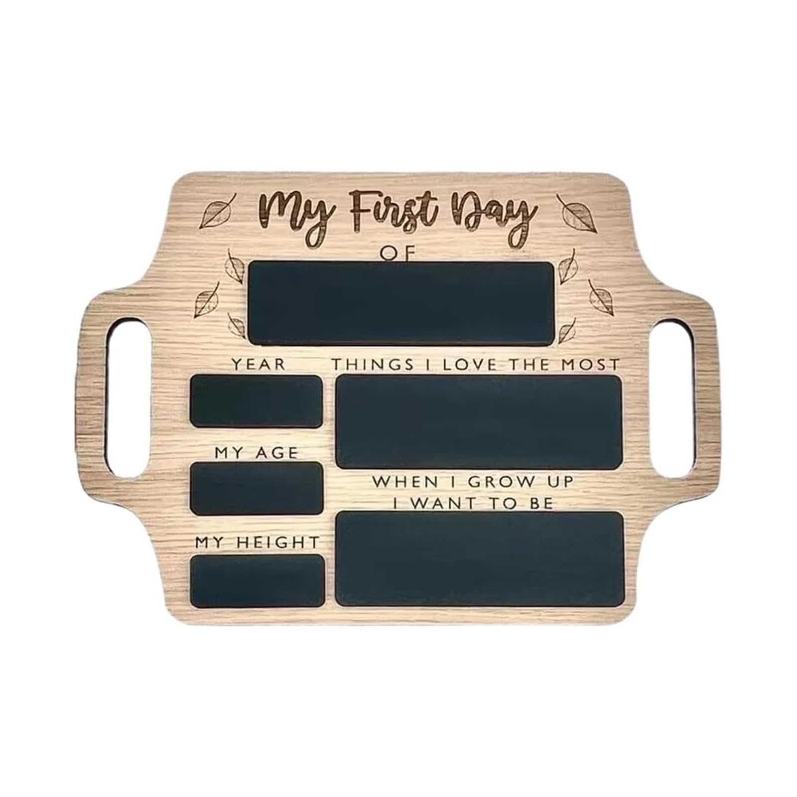 Portable Wooden Chalkboard Sign with Handle, First Day of School Board, for Party Decor, Memo Message Board, Notice Boards, Kitchen Chalkboard, First Day of Nursery for Students' Gifts