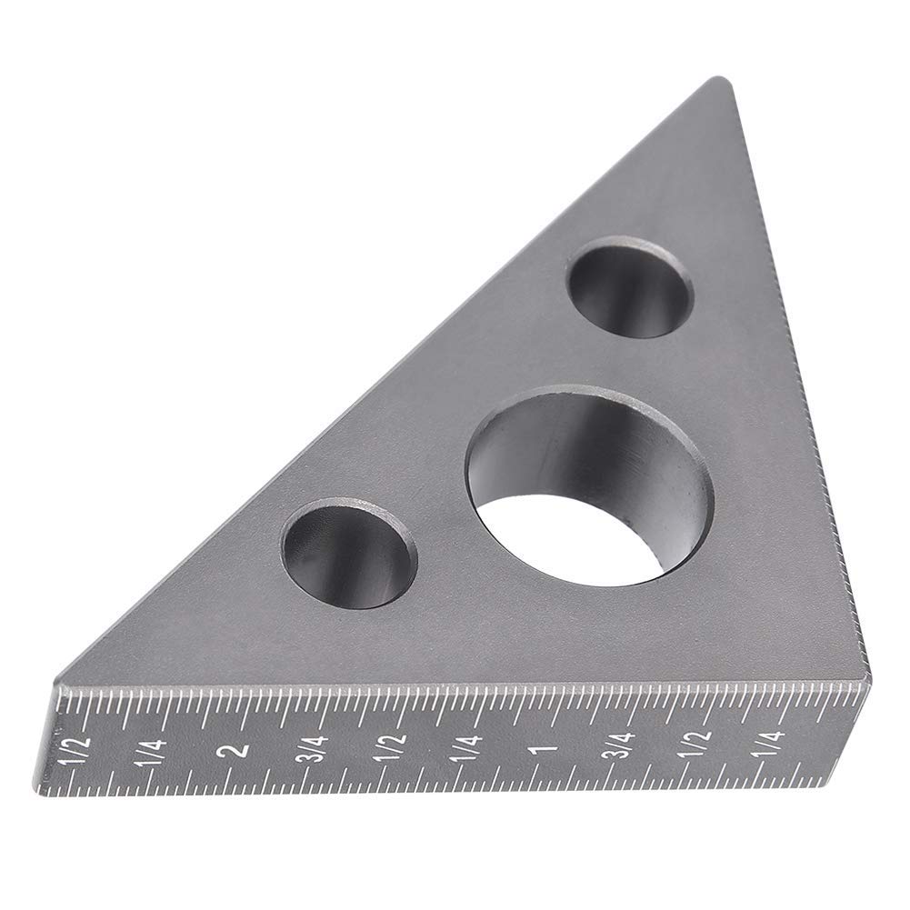 Triangle Ruler, Aluminum Alloy 45/90 Degree Frosted Right Angle Gauge Woodworking Tool for Measuring