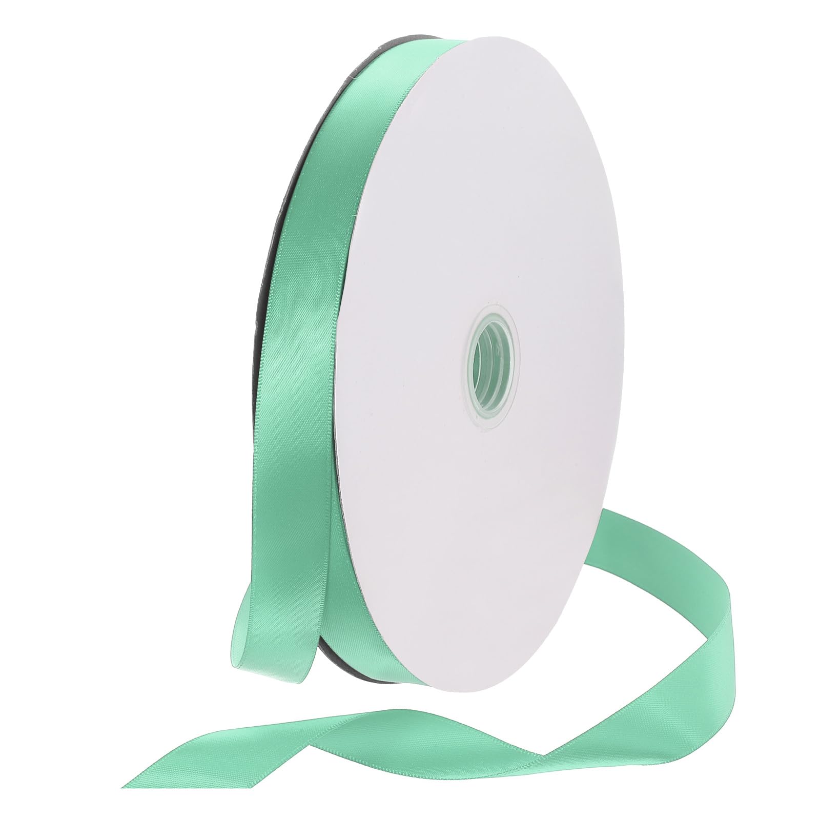 Rebower 20mm Satin Ribbon 91m Thick Double Face Grosgrain Silk Ribbon, [for Gift Wrapping, Hair Bows, Wedding, Cake, Flower] - 100 Yard/300ft/ Turquoise Green