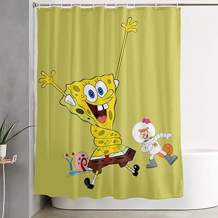 Amazon Com Liuyan Shower Curtain With Hook Spongebob And Snail