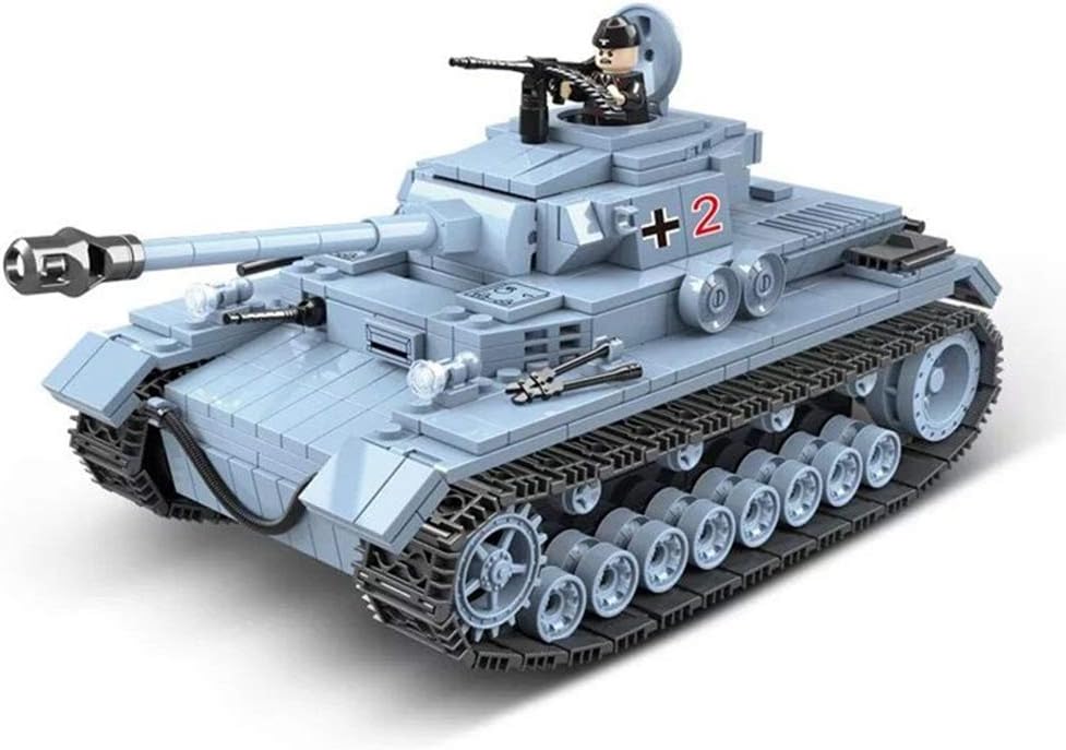 Xyfw Building Blocks, 716 Pieces Building Blocks Military Tanks Construction Kit Soldiers Vehicles Construction Toys From 6 Years, German Medium Tank