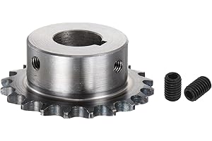 uxcell ISO/DIN 06B-1 Roller Chain Sprocket B Type 20mm Bore, 3/8" Pitch, A3-Steel Single Strand Roller Sprocket Hardened 20 T