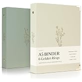 Aesthetic 6 Ring A5 Binder Set of 2 - Small Planner Binder for Journaling | The Perfect 0.75 Inch Refillable Notebook Holder with Pocket for Journaling or Collections