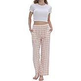 SAMGU Women's Pajama Pants, Soft Cotton Sleep Lounge Pants, Comfy Homewear pjs, Elatic Waist Pajama Bottom Pants for Women