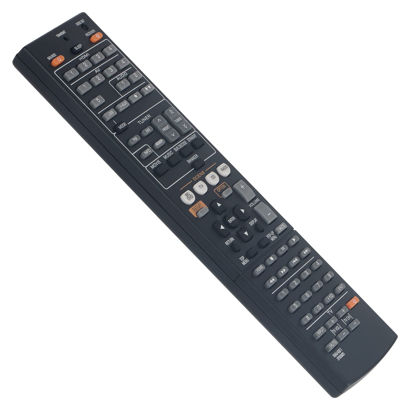 VINABTY RAV491 ZF30320 Remote Control Replacement for Yamaha AV Receivers RAV491 ZF30320 RAV491-ZF30320 HTR-4066 RX-V475 RX-V575 Remote Control