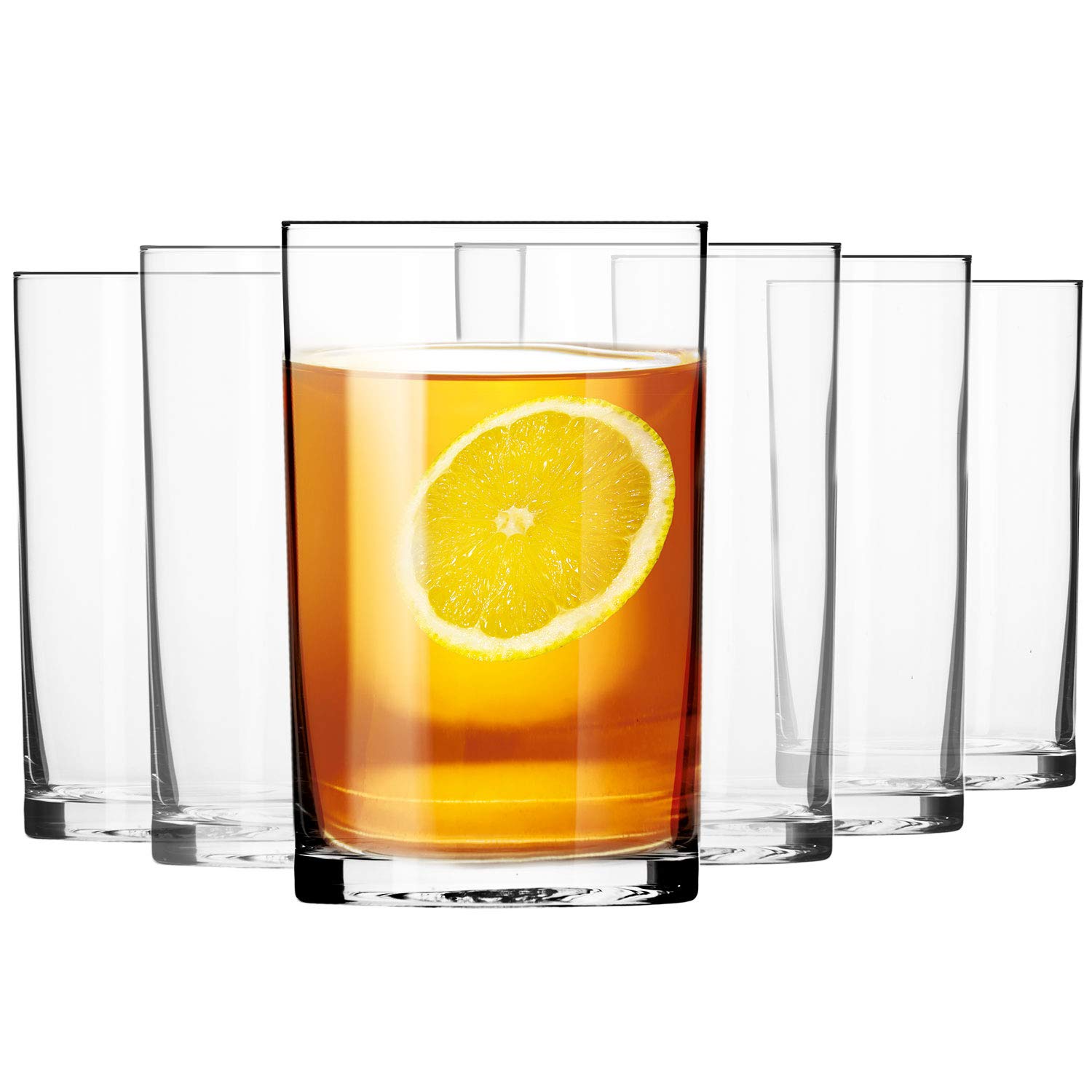 Krosno Water Juice Tea Drinking Glasses | Set of 6 | 250 ML | Basic Collection | Perfect for Home, Restaurants and Parties | Dishwasher Safe