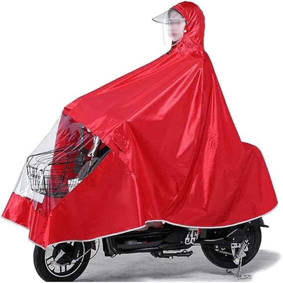 Amazon Co Jp Kangshengレインコート メンズ女性電動バイクレインコート モビリティスクーターオートバイオートバイ自転車用肥厚防水ポンチョを増やす Color Red 服 ファッション小物