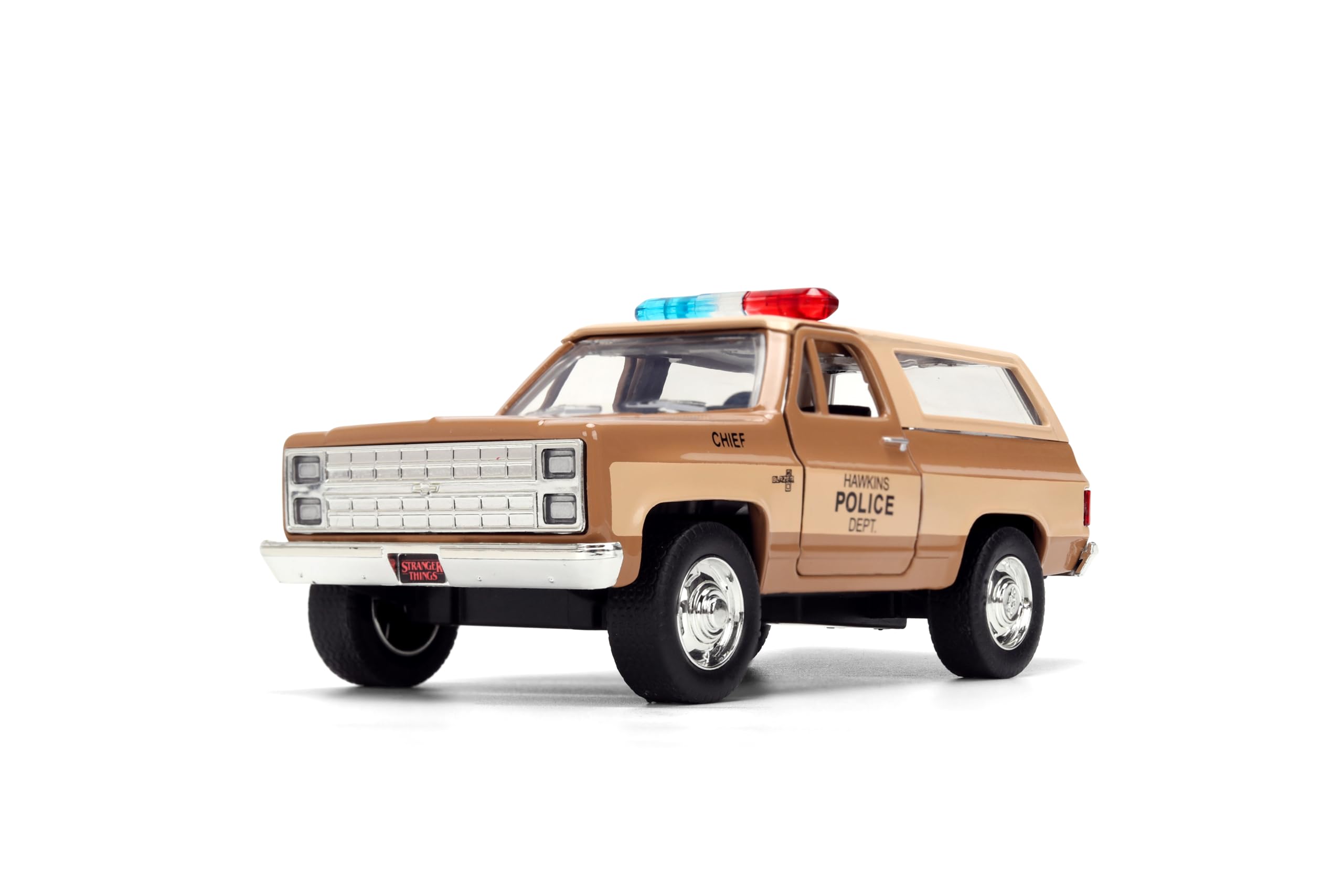 Stranger Things Hopper's Chevrolet Blazer Hawkins Police Dept (2016) TV Series Hollywood Rides 1/32 Diecast Model Car by Jada 31114