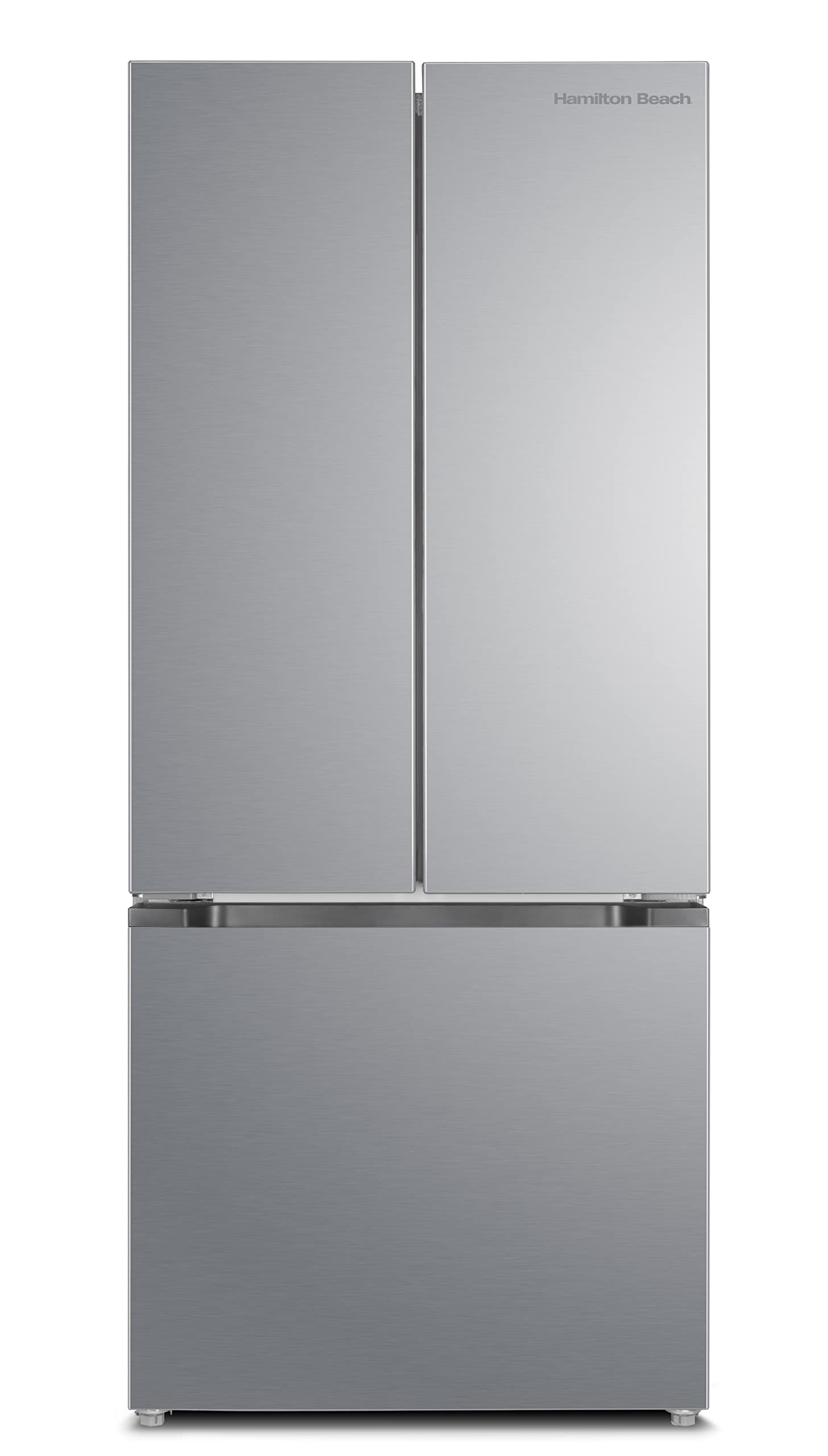 Photo 1 of ** TRUCK PICKUP ONLY ** Hamilton Beach HBF1770 French Door Counter Depth Refrigerator with Freezer Drawer, 17.7 cu ft, Stainless Steel (Full Size)