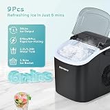 EUHOMY Ice Maker Countertop 9 Cubes in 6 Mins Self-Cleaning Black view 2