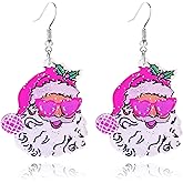 Dreuyet Christmas Dog Cat Dangle Earrings for Women Cute Animal Earrings Acrylic Dinosaur Alpaca Sloth Pet Dangle Earrings Charms Jewelry Christmas Gifts