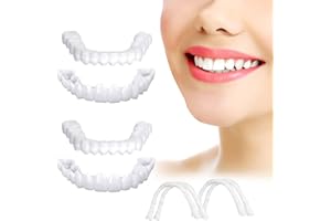 KATIIN Fake Teeth,4PCS Veneers Teeth for Women and Men, Nature and Comfortable, Protect Your Teeth and Regain Confident Smile 4PCS