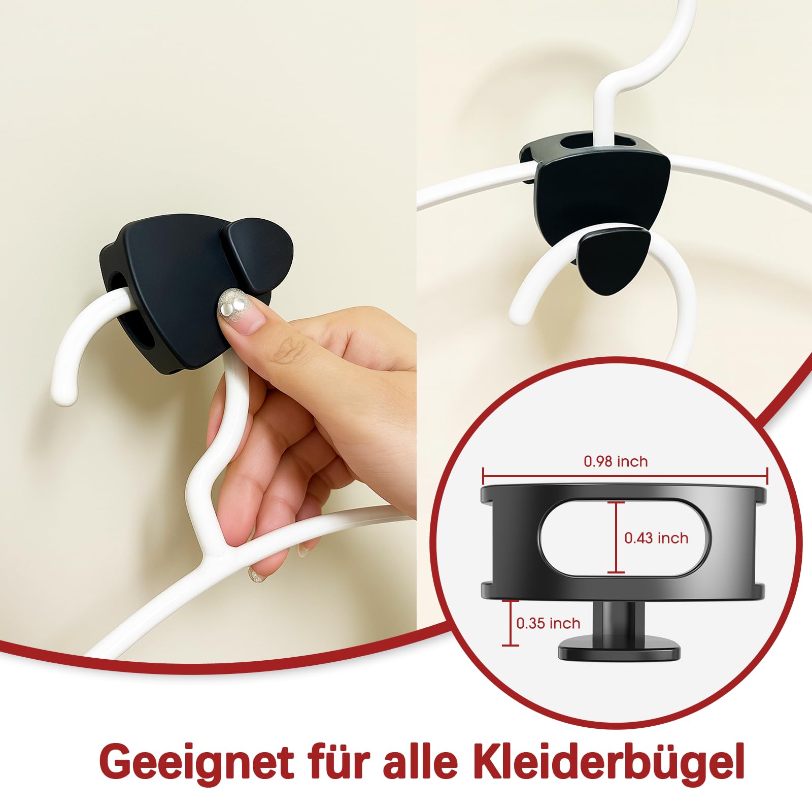 Latoxcaa Kleiderbügel Platzsparend 20 Stück - Schwerlast Organizer bis 20KG | Stabile platzsparende Kleiderbügel zur Kleider-Aufbewahrung | Schwarz 6