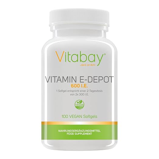 title=Vitamina E 600 DEPOT- D-alfa-tocoferolo dosi elevate- 300 I.U. al giorno- Vegan
