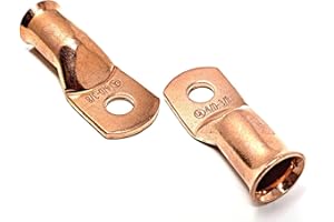 WINDYNATION 25 pcs WNI 4/0 Gauge x 3/8 Pure Copper Battery Welding Cable Lug Connector Ring Terminals