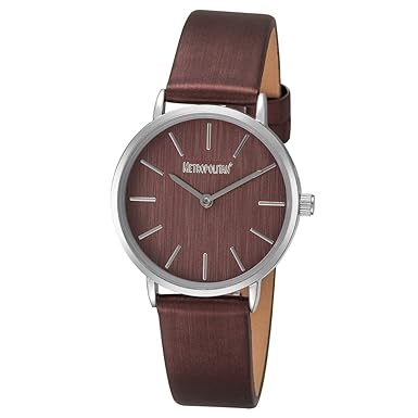 METROPOLITAN Damenuhr - Ribbon, weinrot/Silber